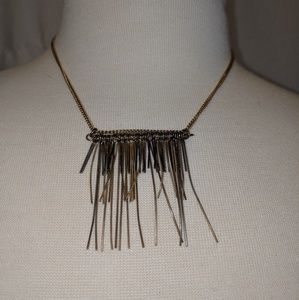 Handcrafted gold and silver modern art necklace